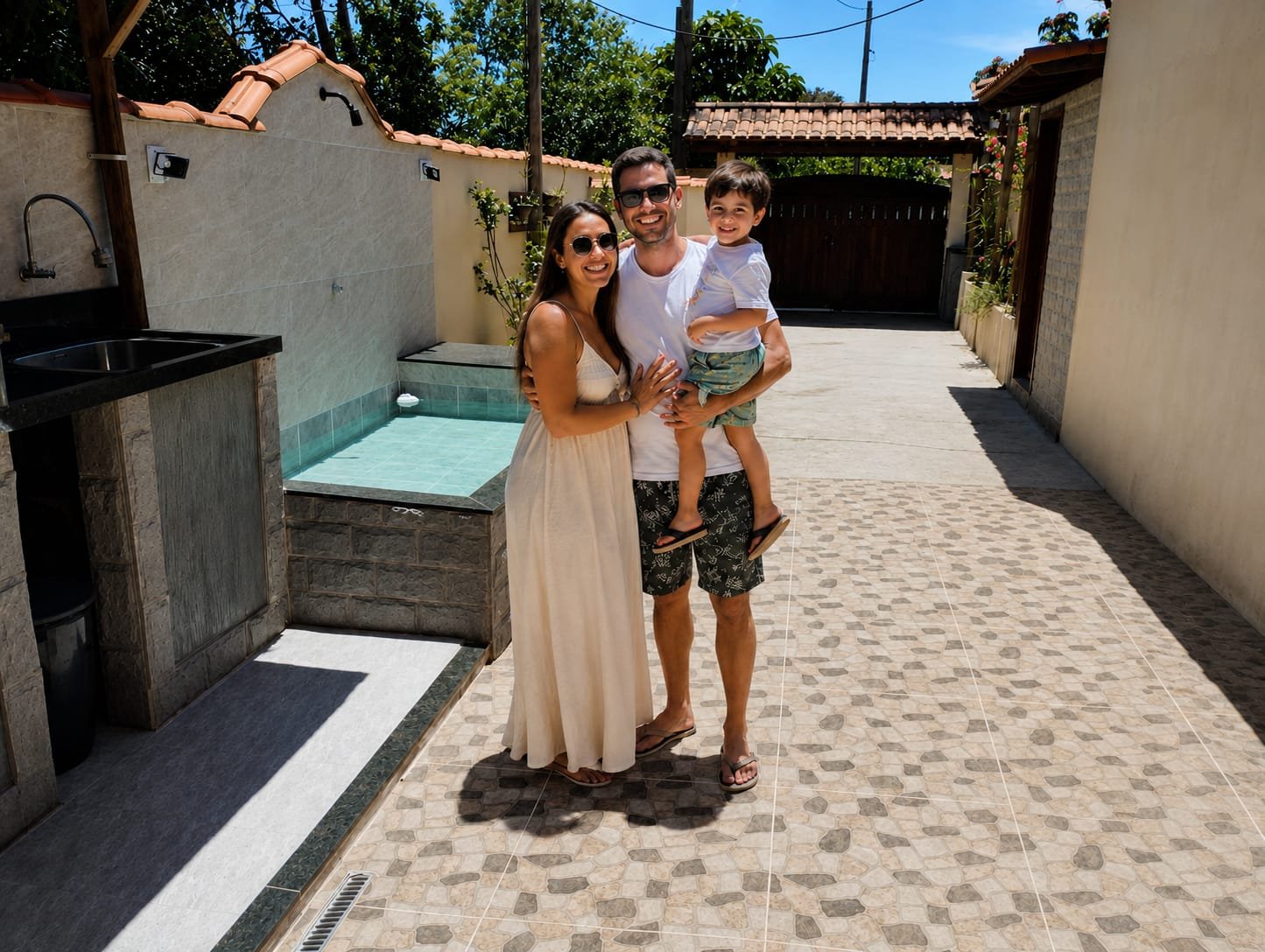 Loft Privativo — família na área externa